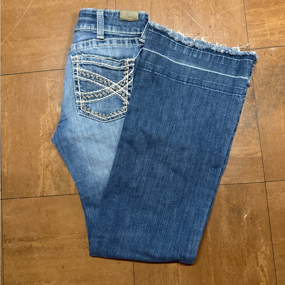 Ariat Dark and Light Blue Flare Jeans